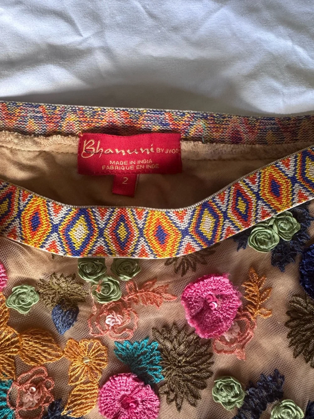Bhanuni Multicolor Embroidered Hair Trim - Floral Accent